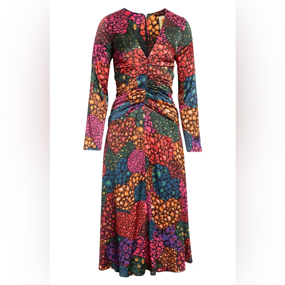 Farm Rio Rainbow Hearts 
Ruched Long Sleeve Dress - Picture 5 of 6